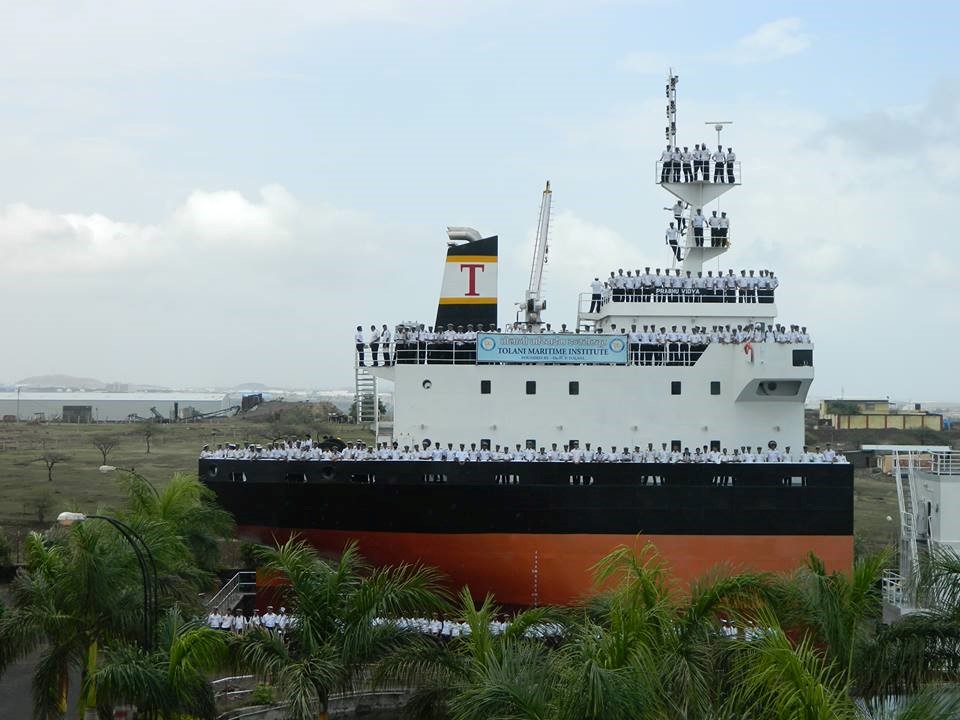 PIC: M/V Prabhu Vidya, the training vessel of the Tolani Maritime Institute.