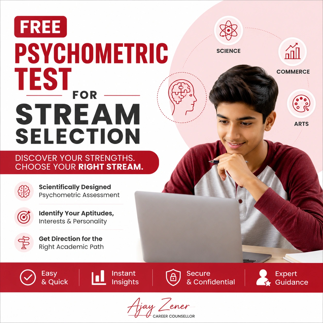 Free Psychometric Testing for STREAM Selection after 10th.