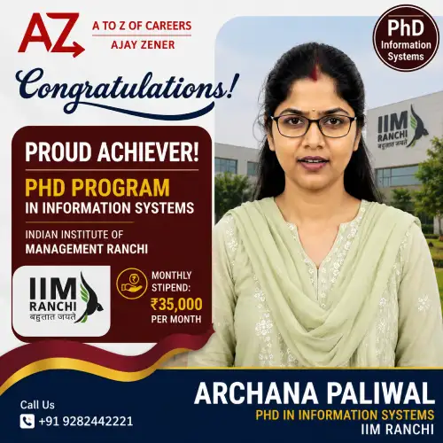 Archana Paliwal — PhD in Information Systems at IIM Ranchi with a ₹35,000 monthly stipend