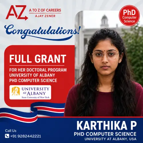 Karthika P — Full grant for a PhD in Computer Science at the University at Albany, SUNY, USA