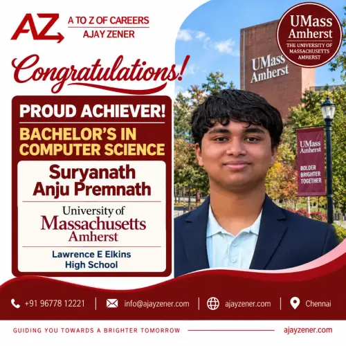 Suryanath — Bachelors at the University of Massachusetts Amherst, USA