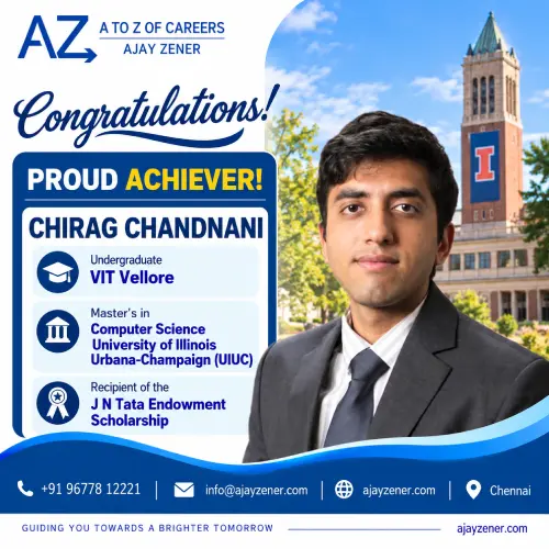 Chirag Chandnani, Master's in Computer Science from the University of Illinois, J N Tata Endowment Scholar