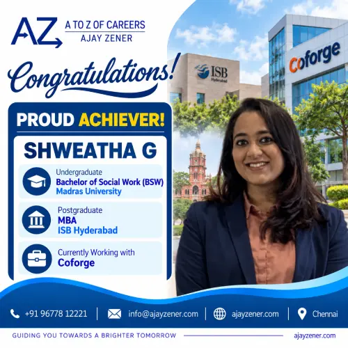 Shweatha G, MBA from ISB Hyderabad, working at Coforge